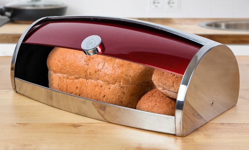 Image 1: Swan Townhouse Red Bread Bin