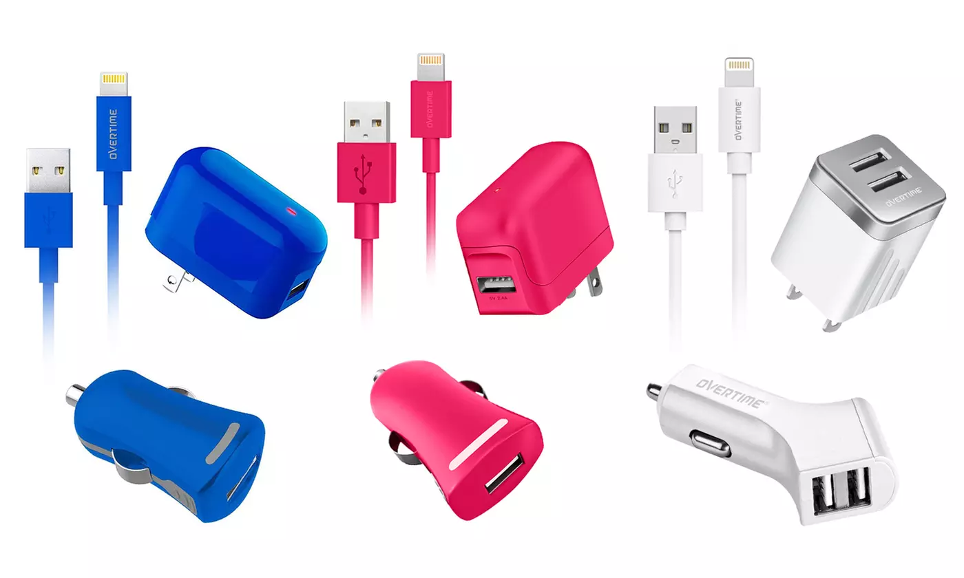 Apple-Certified MFI Lightning USB Car & Wall Charger Kit for iPhone iPad & iPod - Primary Image