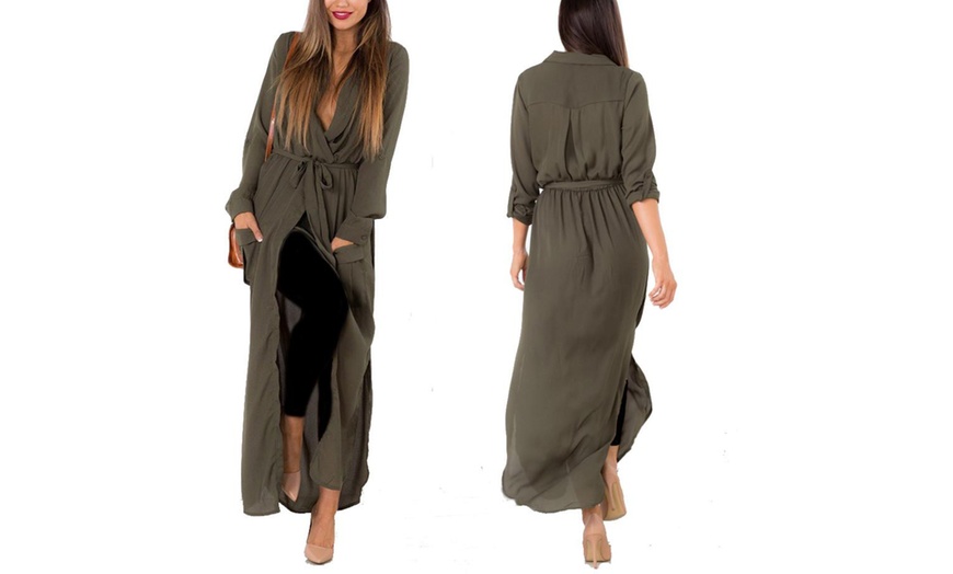 Image 4: Belted Tunic Maxi Dress