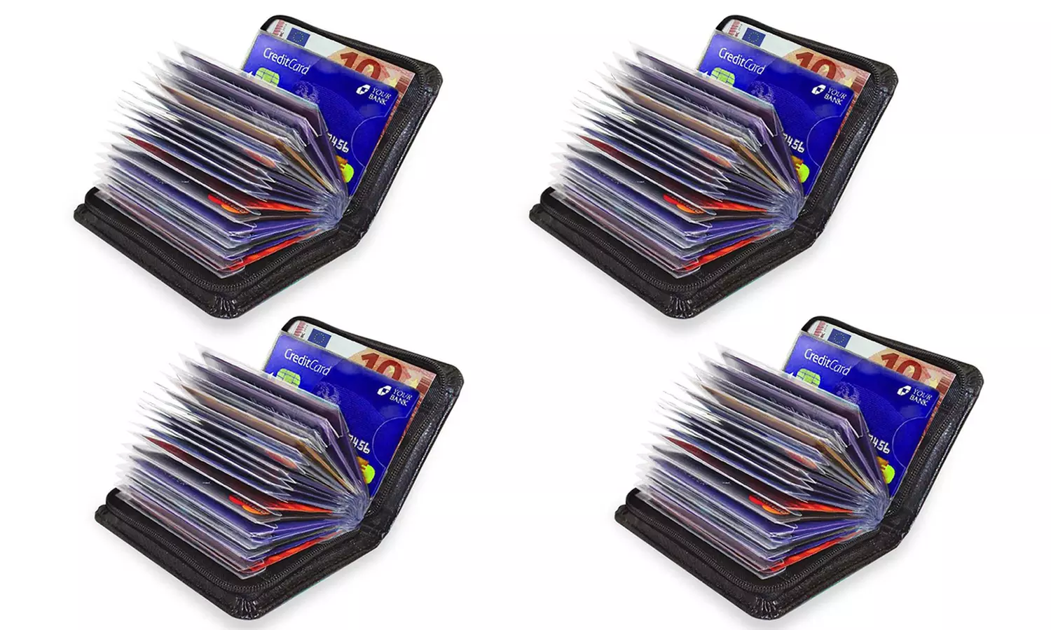 1 à 4 porte-cartes multi-compartiments unisexe - Second Medium