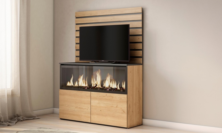 Image 10: Mueble para habitación con chimenea eléctrica
