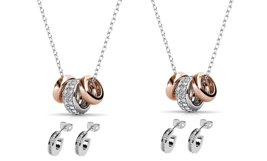 Image 3: Loop Pendant and Earrings Set Made with Crystals from Swarovski®