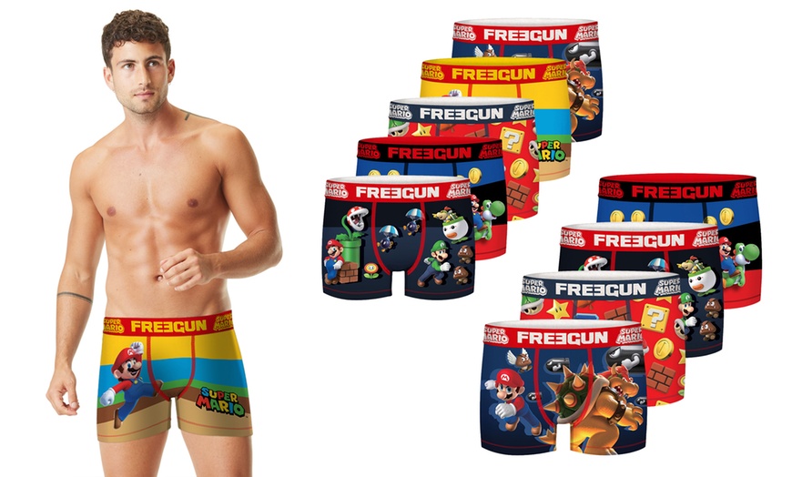 Image 1: Lot de 3, 4 ou 5 boxers hommes Mario Kart de la marque Freegun