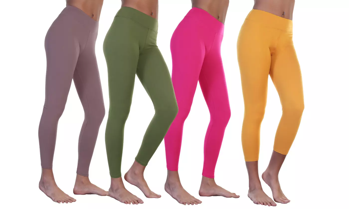 Angelina Women's Microfiber High-Waist Full Coverage Leggings (6-Pack). Plus Sizes Available. - Primary Image