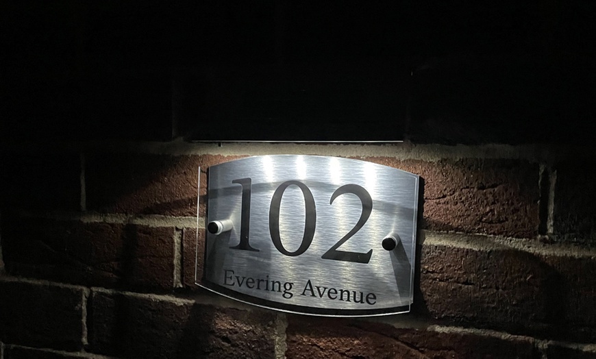 Image 5: Personalised Curve Metal Acrylic Door Sign with Solar Light