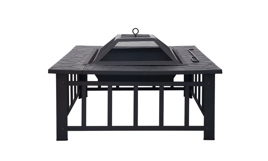 Image 4: Hortus Outdoor Square Black Metal Fire Pit