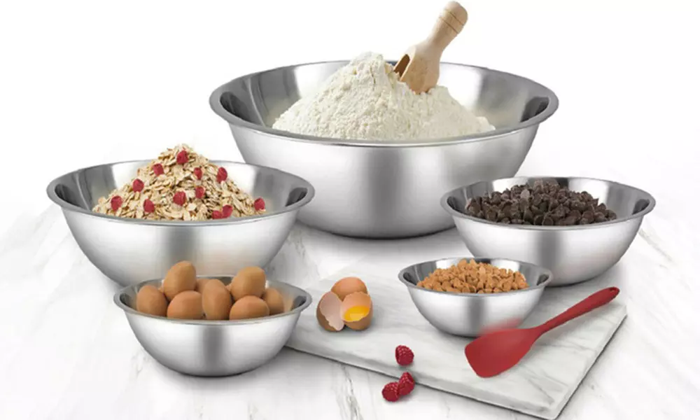 Meal Prep Stainless Steel Mixing Bowls Set (5-Piece)  - Second Medium