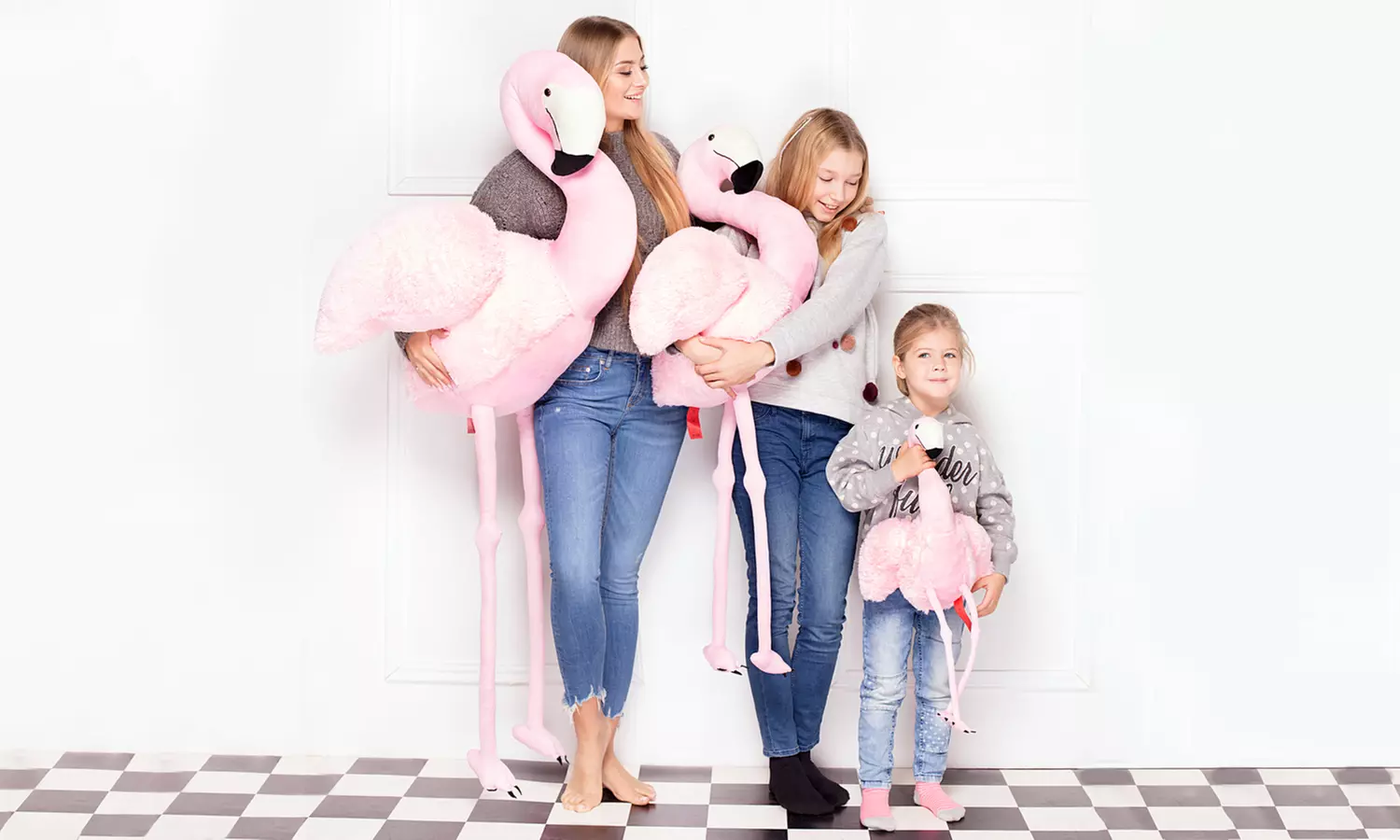 Peluche flamant rose en plumes véritables - Primary Image