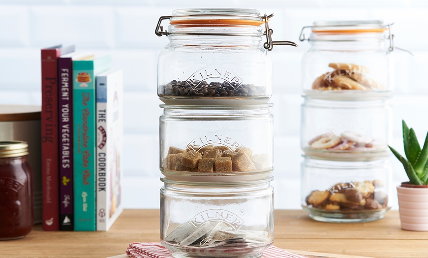 Image 1: Two Kilner Stackable Storage Jar Sets