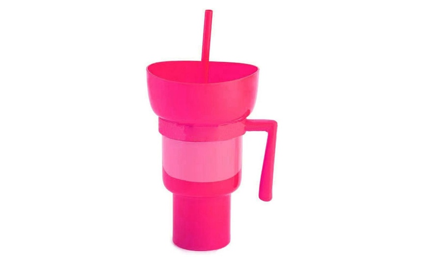 Image 14: Two-in-One Cup Bowl Combo with Straw