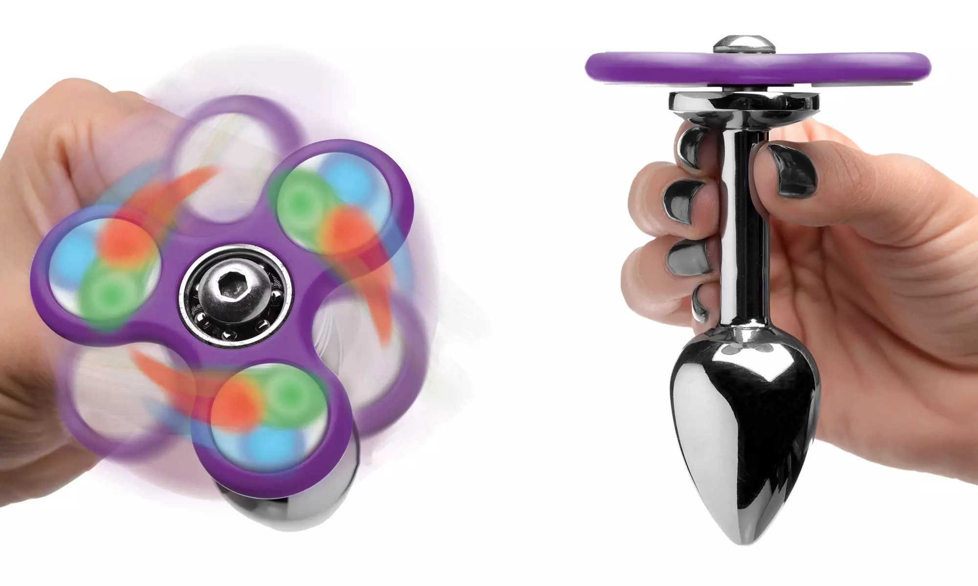 Light Up Fidget Spinner Anal Plug - Second Medium