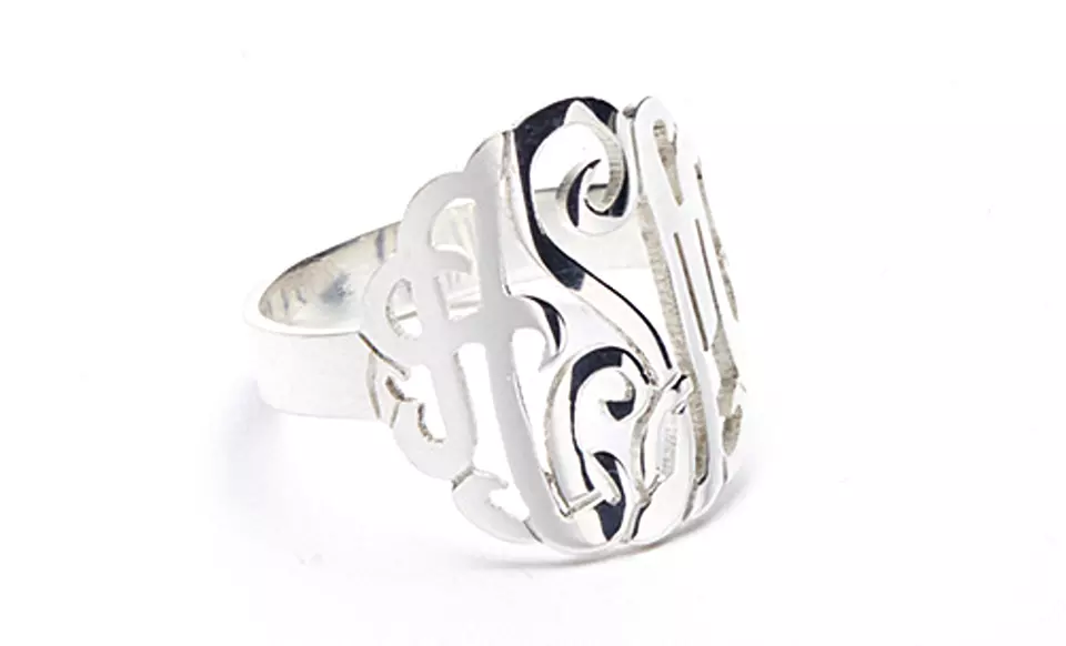 Sterling Silver Monogram Ring from Name Jewelry Spot - Primary Image