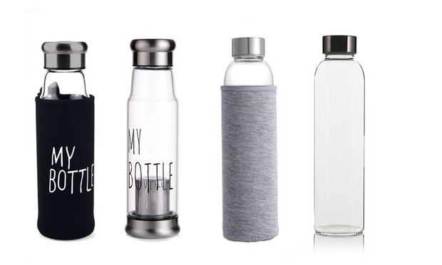 Two Glass Bottles with Covers | Groupon