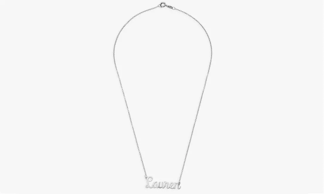 Monogram Online Personalized Name Necklace in Sterling Silver - Second Medium