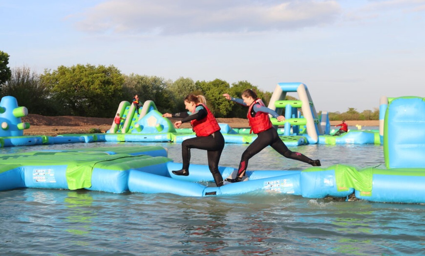 Image 1: Aqua park entry & Paddleboard combo at West Country Water Park