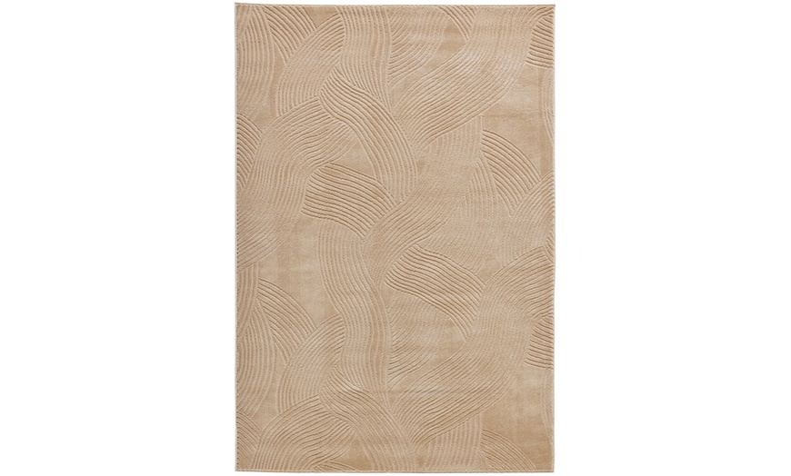 Image 10: Tapis poils ras à motif géométrique aux tons beige de Nazar Rugs