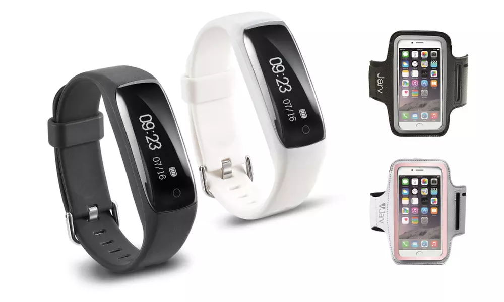 Jarv RunFit Water-Resistant Bluetooth Fitness Tracker with Optional Armband Bundle - Primary Image