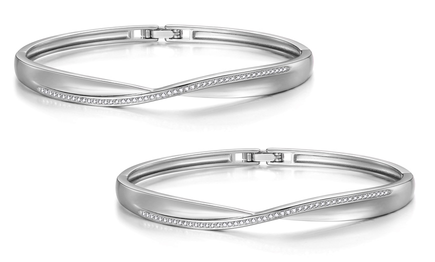 Image 3: Philip Jones Arc Bangles with Crystals from Swarovski®