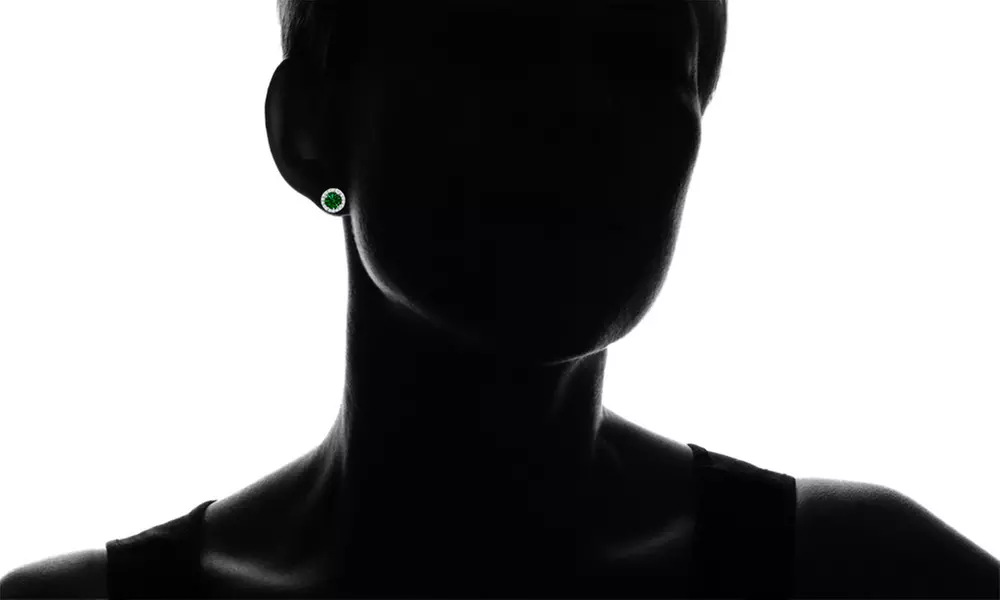 3.00 CTTW Emerald Halo Sterling Silver Studs