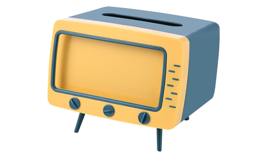 Image 5: Vintage Desktop TV-Shaped Tissue Box