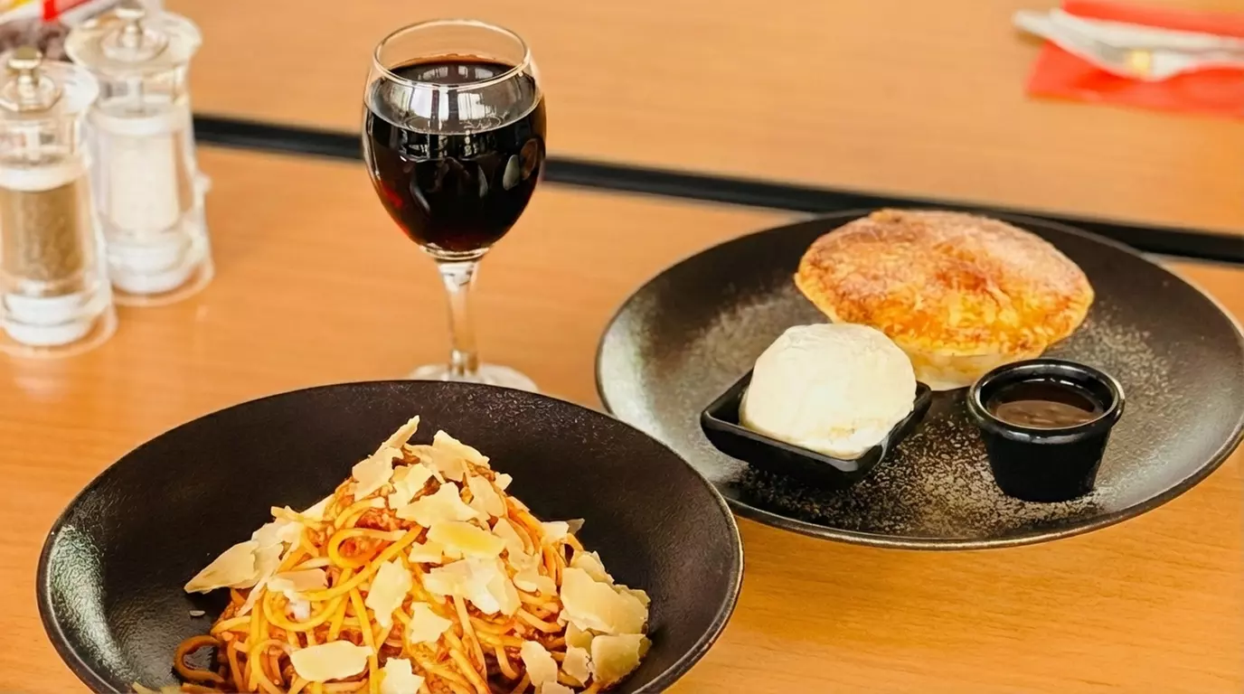 Savor the Flavor: Pasta/Burger Meal with Dessert & Drink for 1, 2 or 4