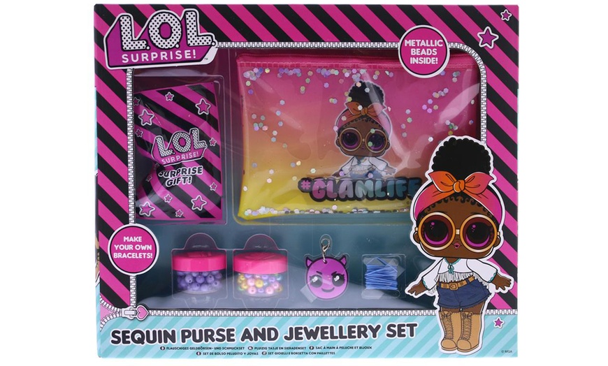 Image 1: RMS LOL Sequin Purse And Jewellery Set