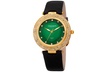 Akribos XXIV Women's Diamond Dial & Crystal Bezel Genuine Leather Watch - Second Medium