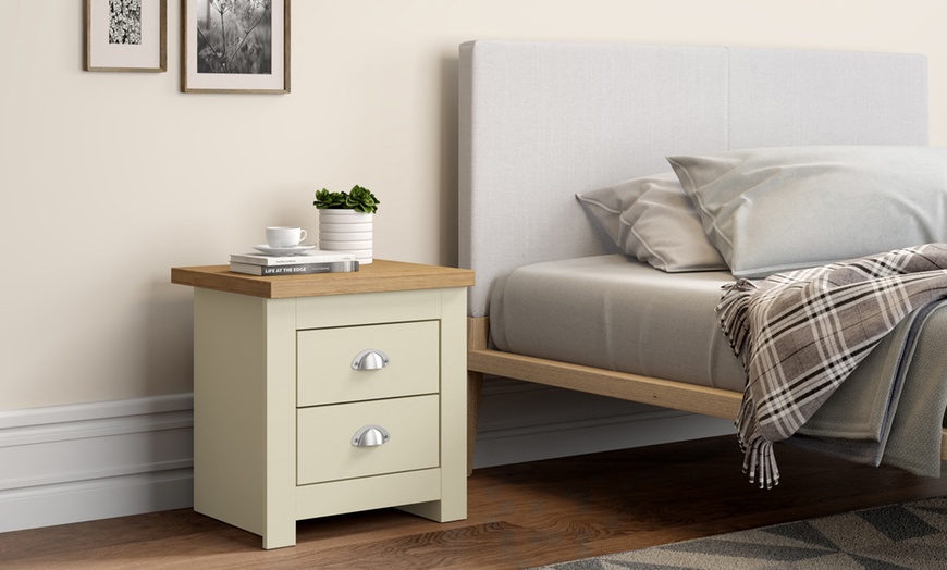 Image 2: Shaker Style Bedside Table with Two Drawers