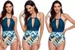 Maillot de bain une pièce biparti ; plusieurs coloris disponibles - Image 3