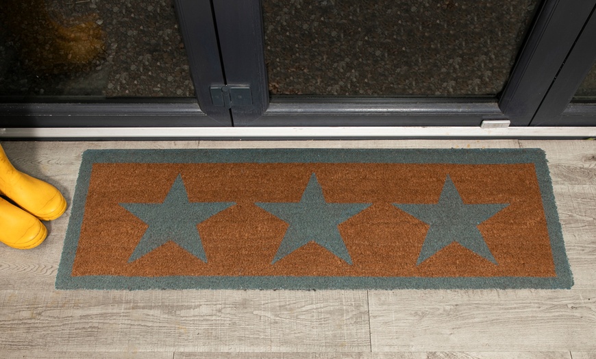 Image 3: Natural Coir Runner Mat with Rubber Backing