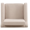 Image 2: Linen Upholstered Padded Armchair for Home and Office