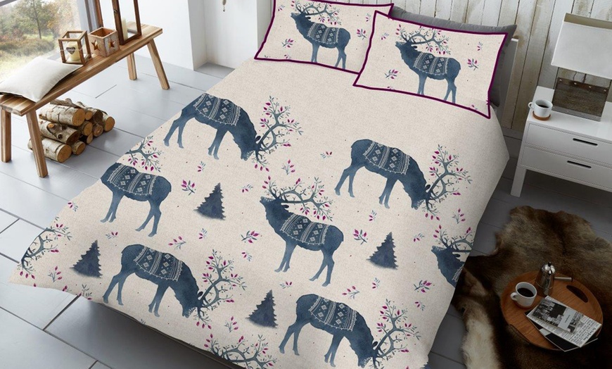 Image 3: Christmas Stags Duvet Set