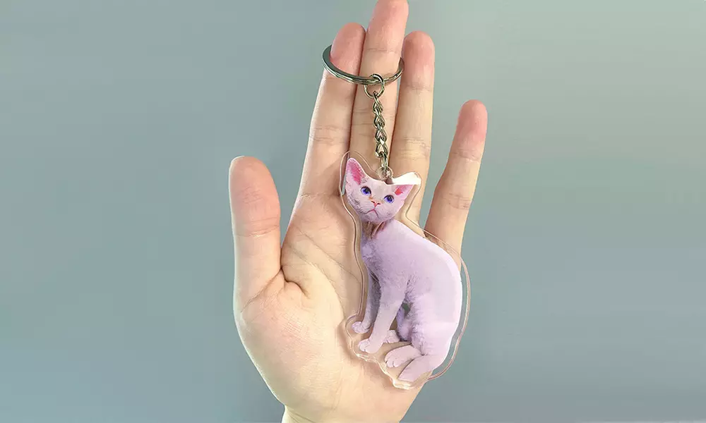 One, Two, Three, or Four Custom Photo Acrylic Keychain