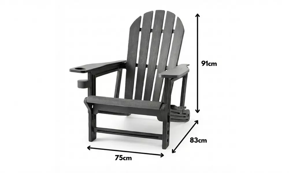One or Two Adirondack Garden Lounge Chairs with Drinks Holder