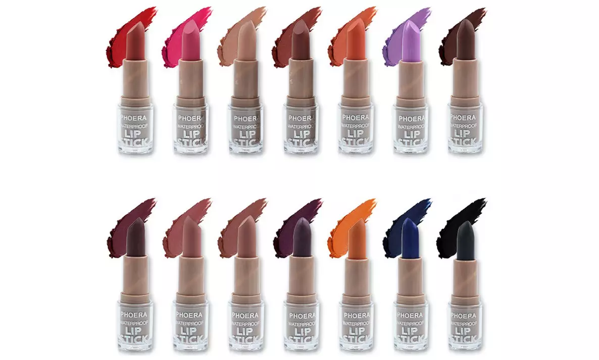 1, 2 ou 14 rouges à lèvres finition mat de la marque Phoera 3,8 g, coloris au choix - Primary Image