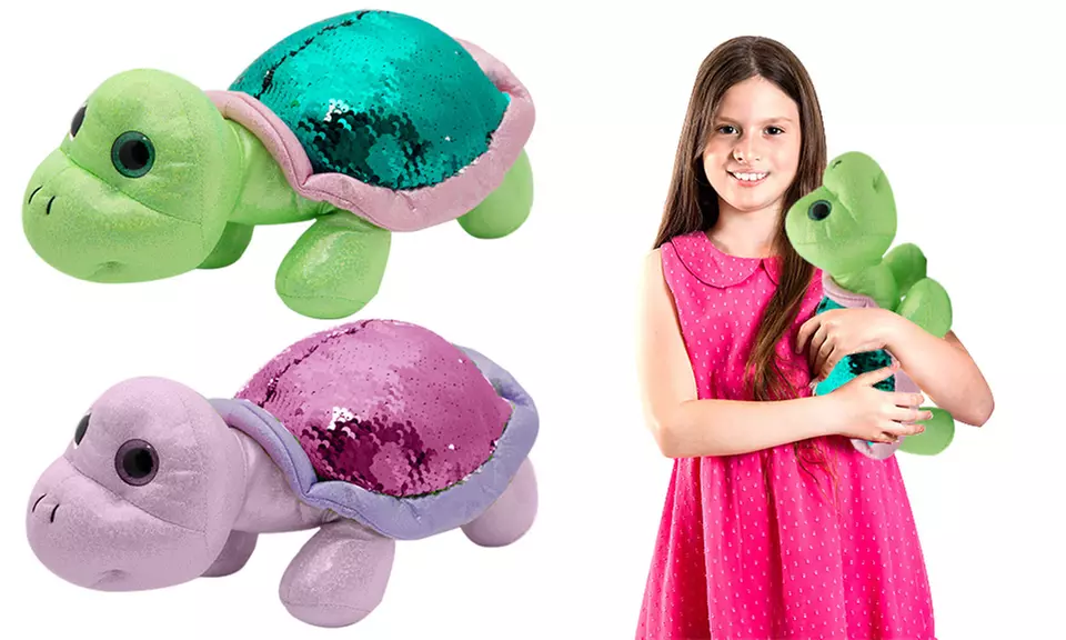1 ou 2 peluches tortue à sequins 33 cm - Primary Image
