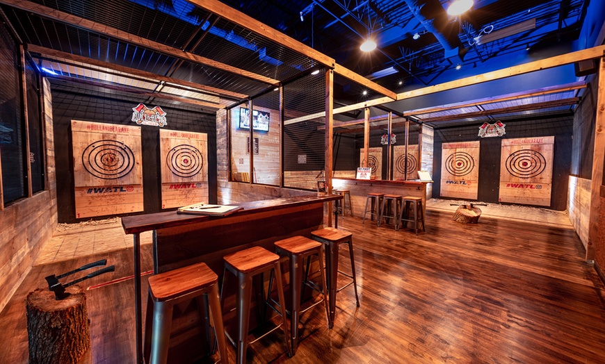 Public Range Axe Throwing - Bull & Bear Axe Throwing Aurora/Montgomery |  Groupon