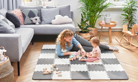 Tapis en mousse Luno composé de 30 pièces de puzzle de Kinderkraft, sans substances nocives et sûr pour les bébés