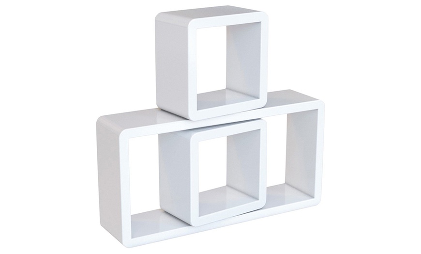 Image 1: Floating Cube Shelves Set