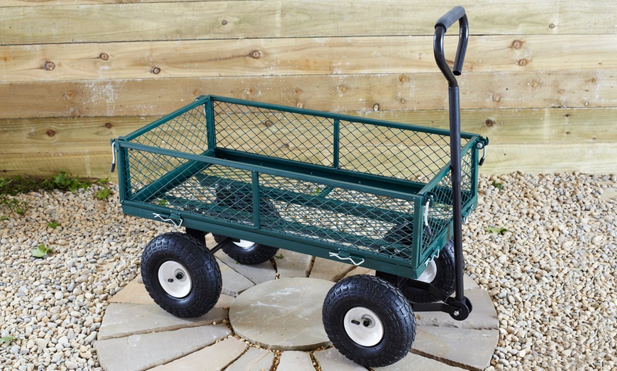 Image 2: Neo Heavy-Duty Garden Outdoor Cart with Optional Cover