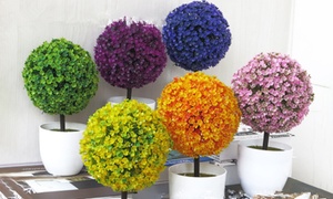 One, Two or Three Decorative Artificial Outdoor Ball Plant Tree Pots 