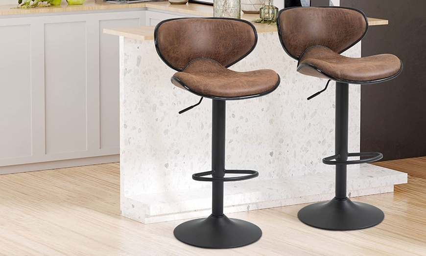 Image 5: HomCom Set of Two Bar Stools