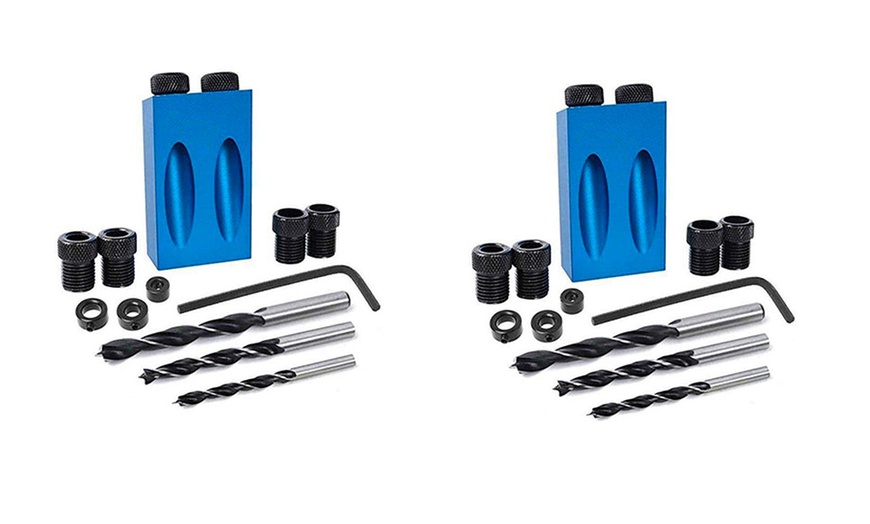 Image 4: 15 Degree Angle Drill Kit for Wood With 6, 8, 10mm Drill Bits