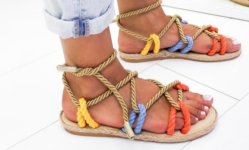 Image 1: Women's Flat Rope Sandals