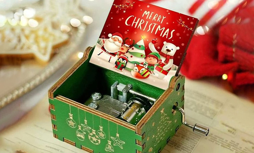 Image 5: Mini Christmas Wooden Music Box