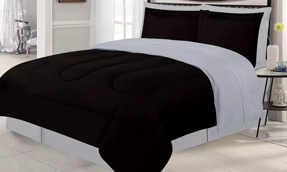 11th and Main Solid Reversible Bed-in-a-Bag Set (6- or 8-Piece) - Primary Image