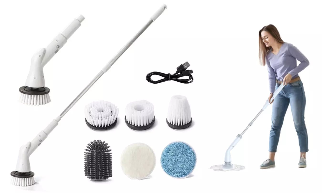 Electric Spin Scrubber with Six Replaceable Brush Heads - Primary Image