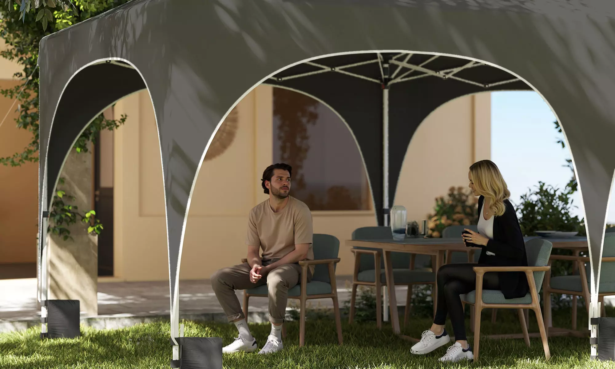 Outsunny 3m x 6m Pop Up Gazebo with Sides