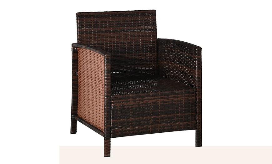 Image 17: Outsunny Rattan-Effect Bistro Furniture Set