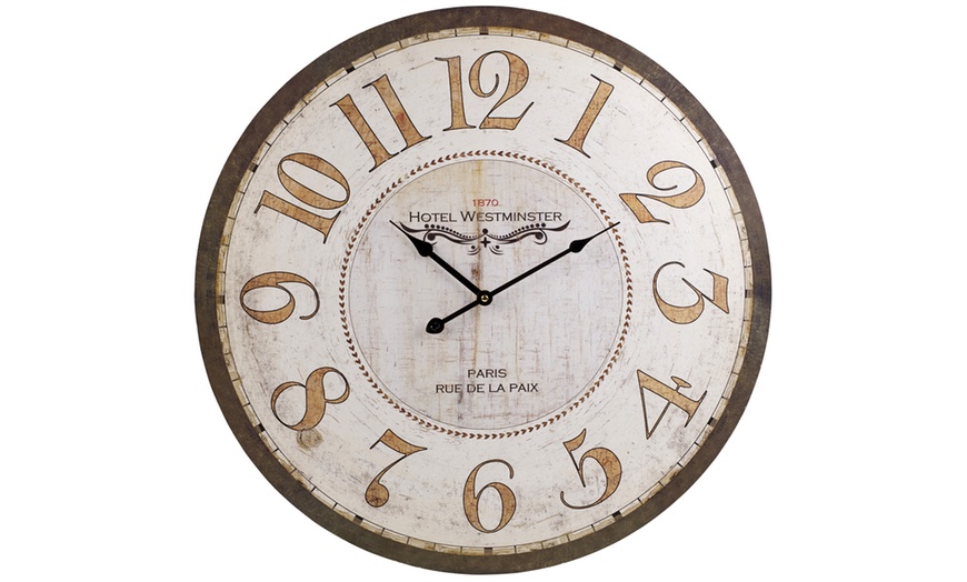 Image 2: Large Shabby Chic Wall Clock